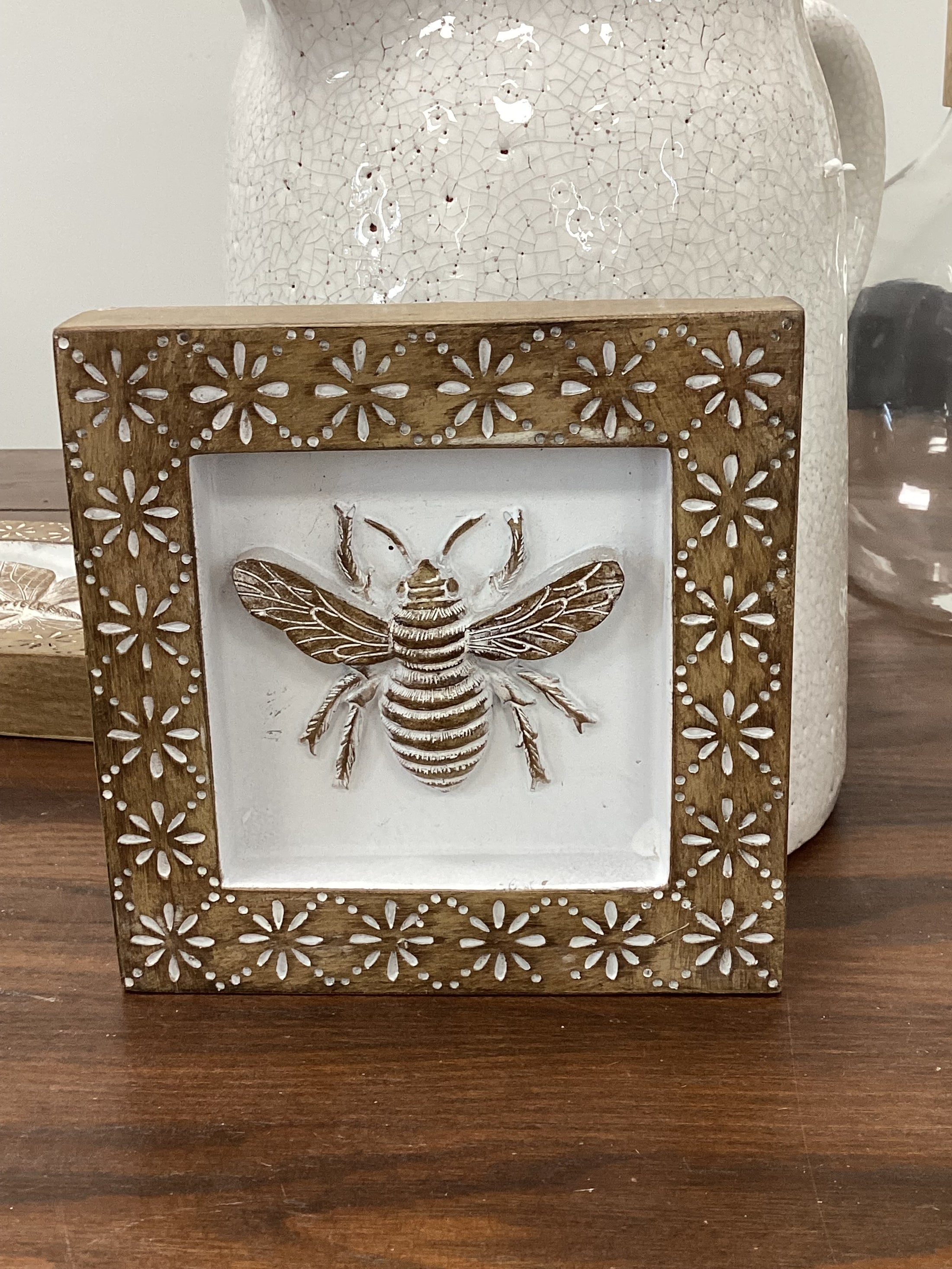 Whitewashed carved Resin Insect boxes