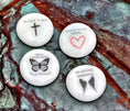 Load image into Gallery viewer, Grief Imprinted Glass Stones (40) in Dough Bowl Display
