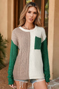 Load image into Gallery viewer, LDC Colorblock Patched Pocket Drop Shoulder Sweater
