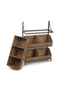 Load image into Gallery viewer, Industrial Wooden Bin Organizer with 7 bins
