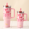 Load image into Gallery viewer, 20 oz Lifestyle Flip Straw Tumbler-Blushing Bows

