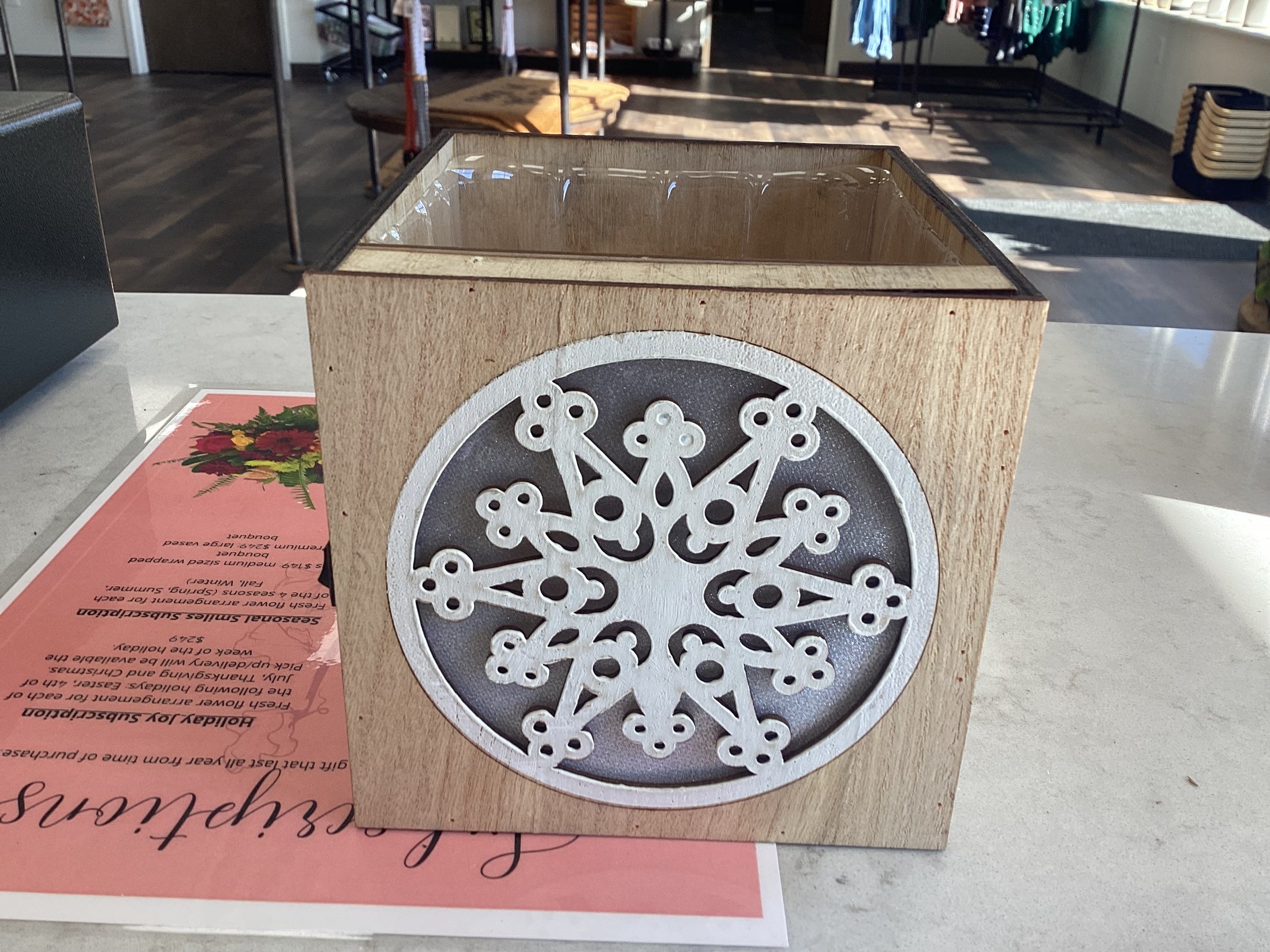 Wooden Snowflake Box