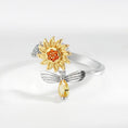 Load image into Gallery viewer, Sunflower Anxiety Fidget Spinner Ring in 925 Sterling Silver
