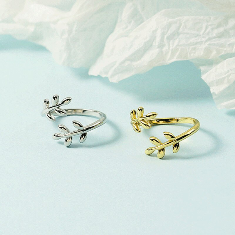 Olive Tree Branch Stacking Bypass Ring in Solid Copper