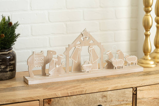 NATIVITY Christmas Decor Wood cutout base