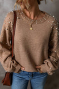 Load image into Gallery viewer, LDC Long Sleeve Round Neck Pearl Pullover Sweater
