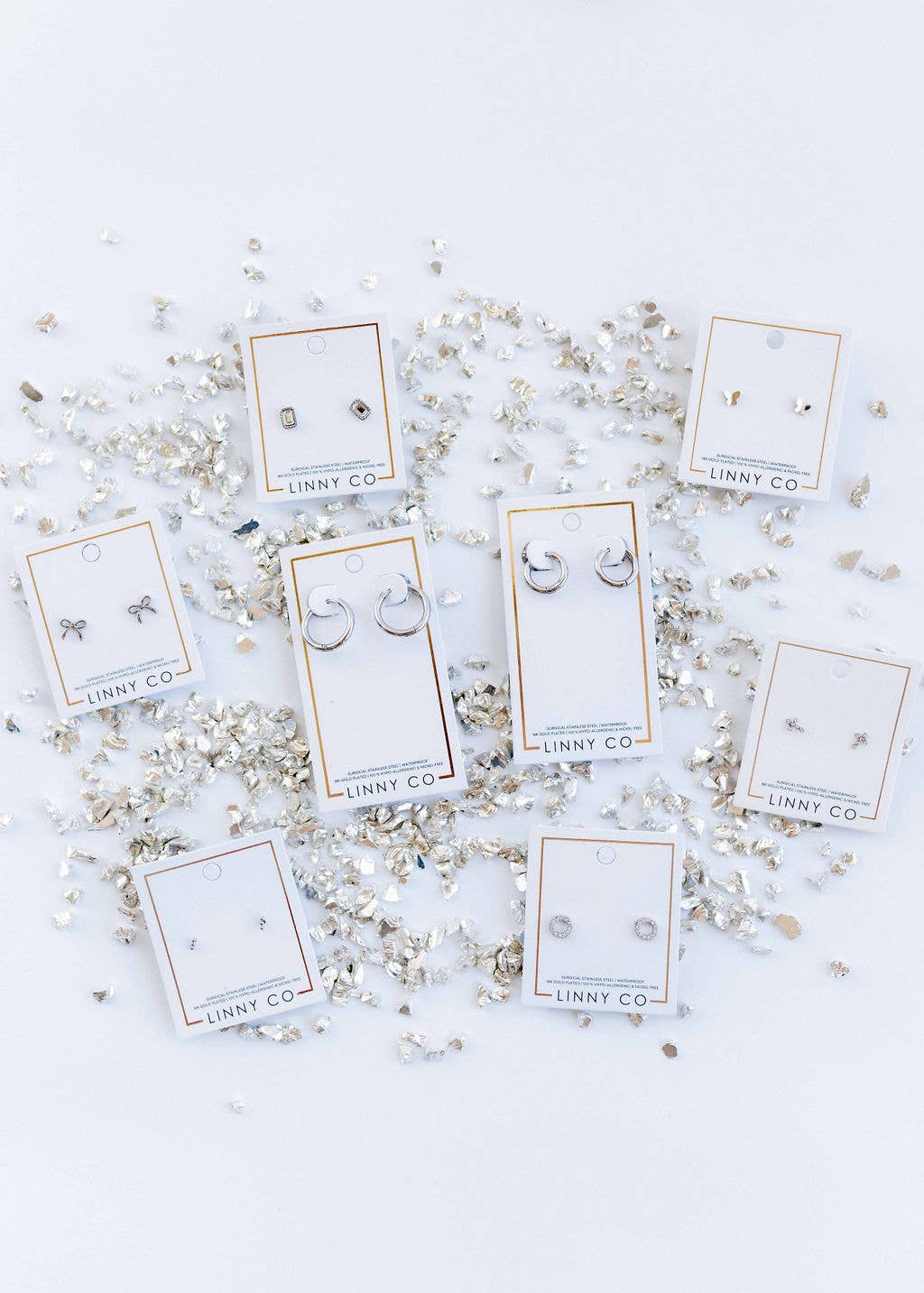 Screwback Stud Earrings - Sadie - Silver