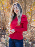 Load image into Gallery viewer, Aida Ruffle Shoulder Long Sleeve Top
