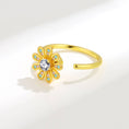 Load image into Gallery viewer, Daisy Flower Anxiety Fidget Spinner Ring in Solid Copper
