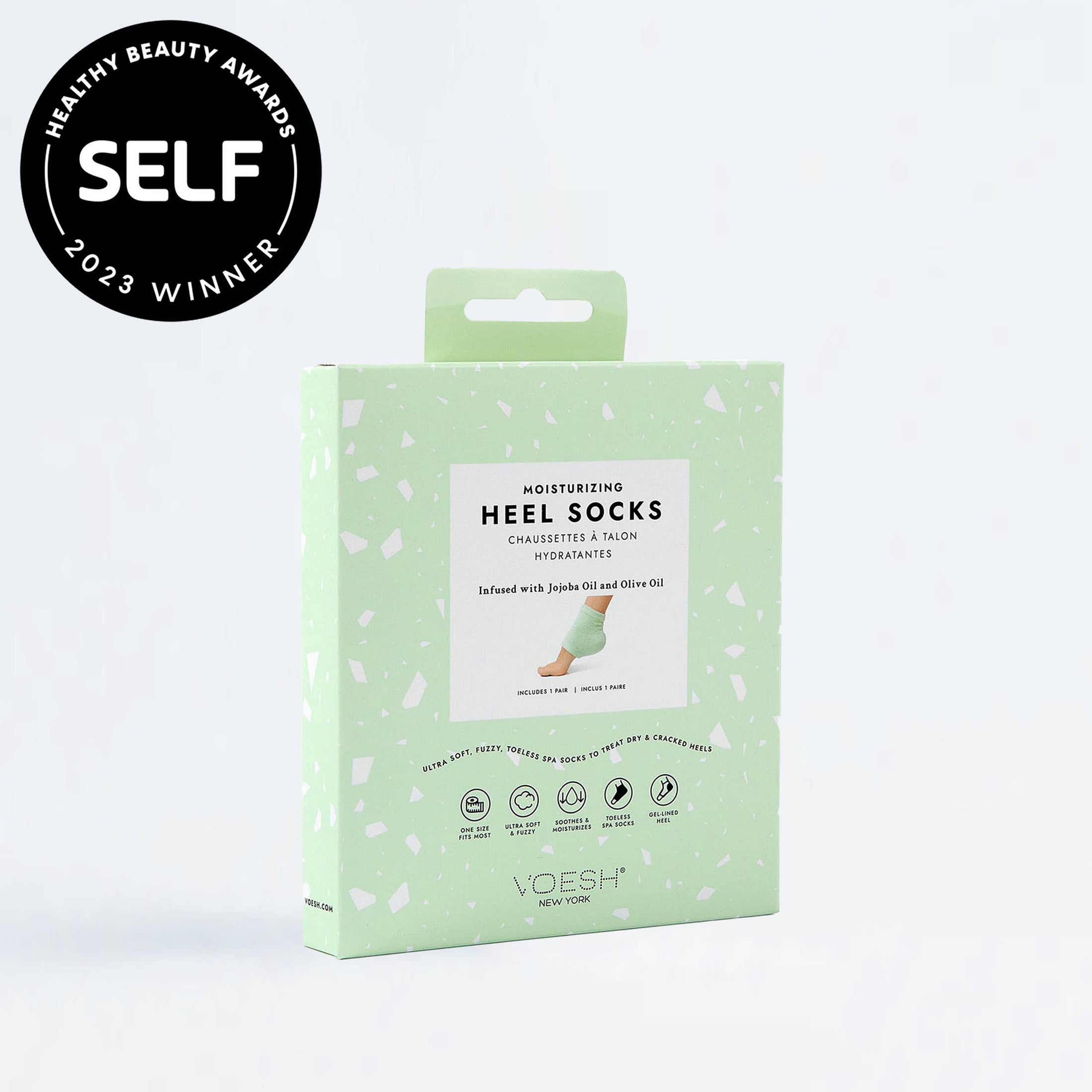Moisturizing Heel Socks Retail - Green