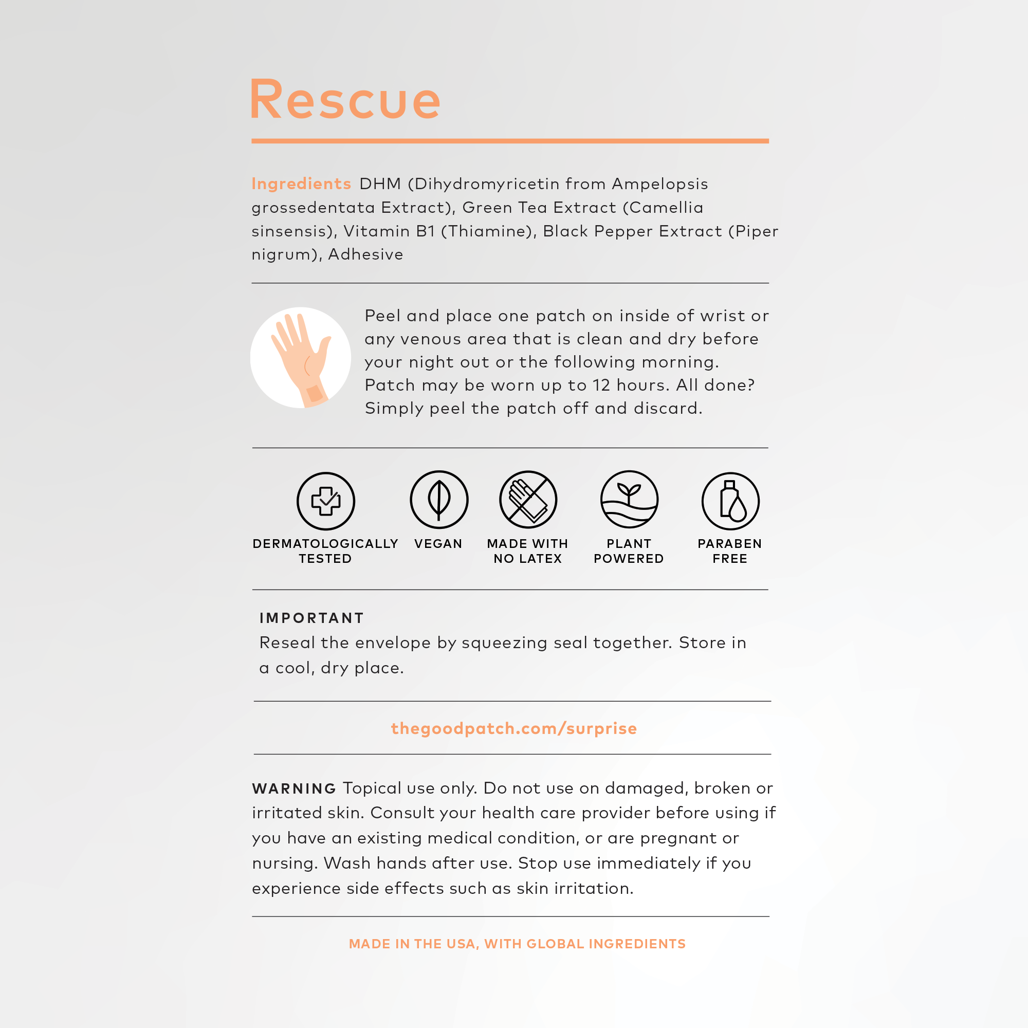 Rescue Wearable Wellness Patch