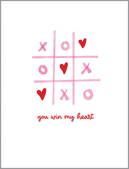 Valentine Greeting Card - Bright Hearts - Tic Tac Toe