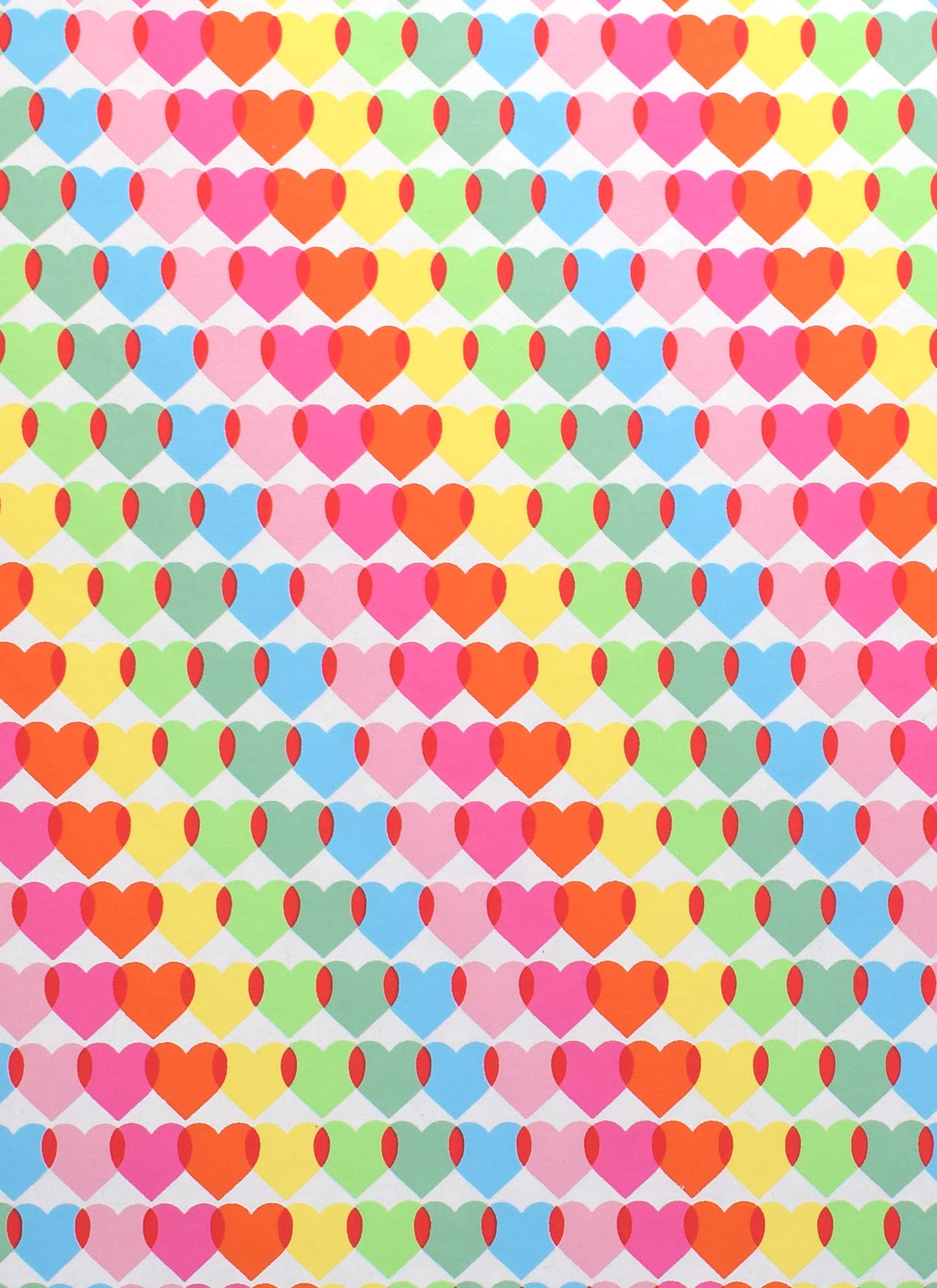 Rainbow Heart Roll Wrapping Paper