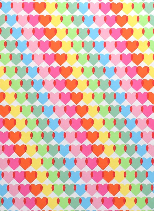 Rainbow Heart Roll Wrapping Paper
