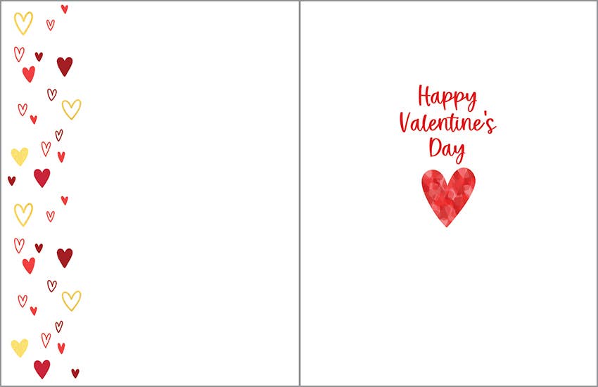 Valentine Greeting Card - Bright Hearts - Love Hearts