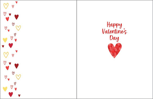 Valentine Greeting Card - Bright Hearts - Love Hearts