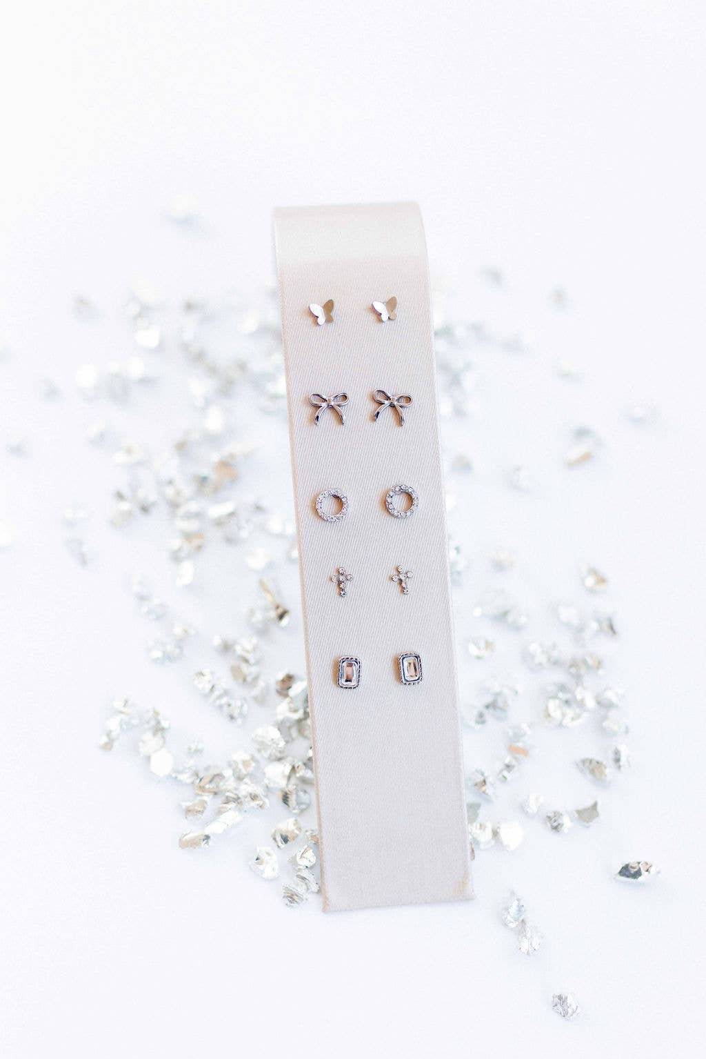 Screwback Stud Earrings - Sadie - Silver