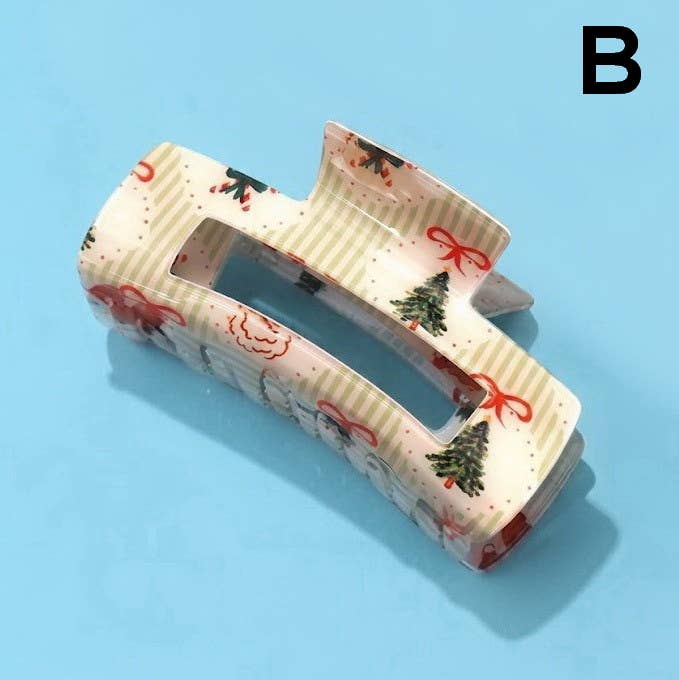 Holiday & Christmas Tree Stripe Hair Claw Clips | 40H1125