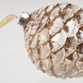 Load image into Gallery viewer, Glass Snowy Pinecone Christmas Ornament
