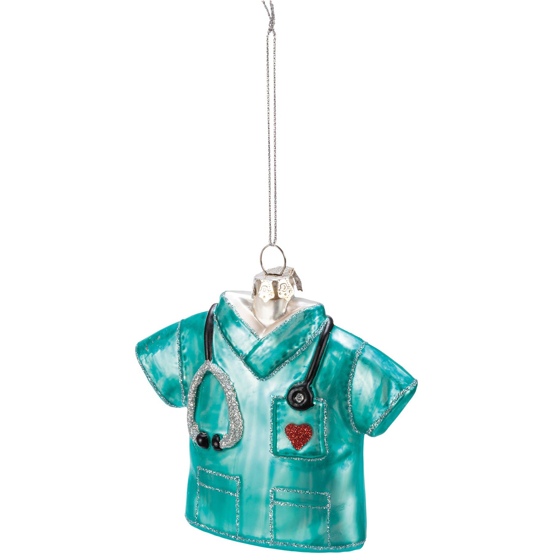 Glass Nurse Scrubs Ornament