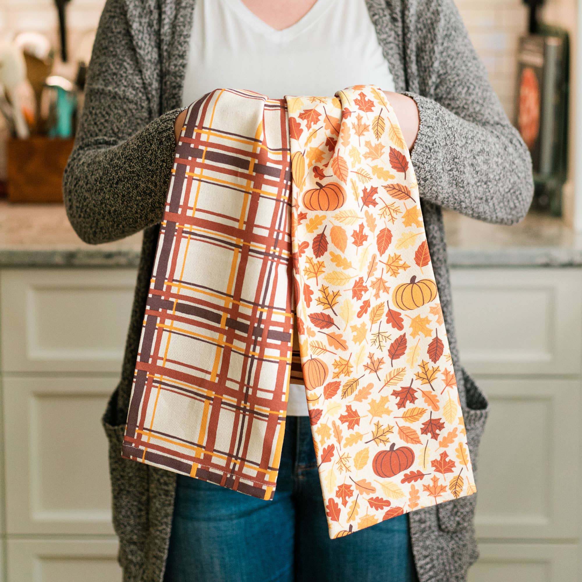 Fall Pumpkin Kitchen Towel Set
