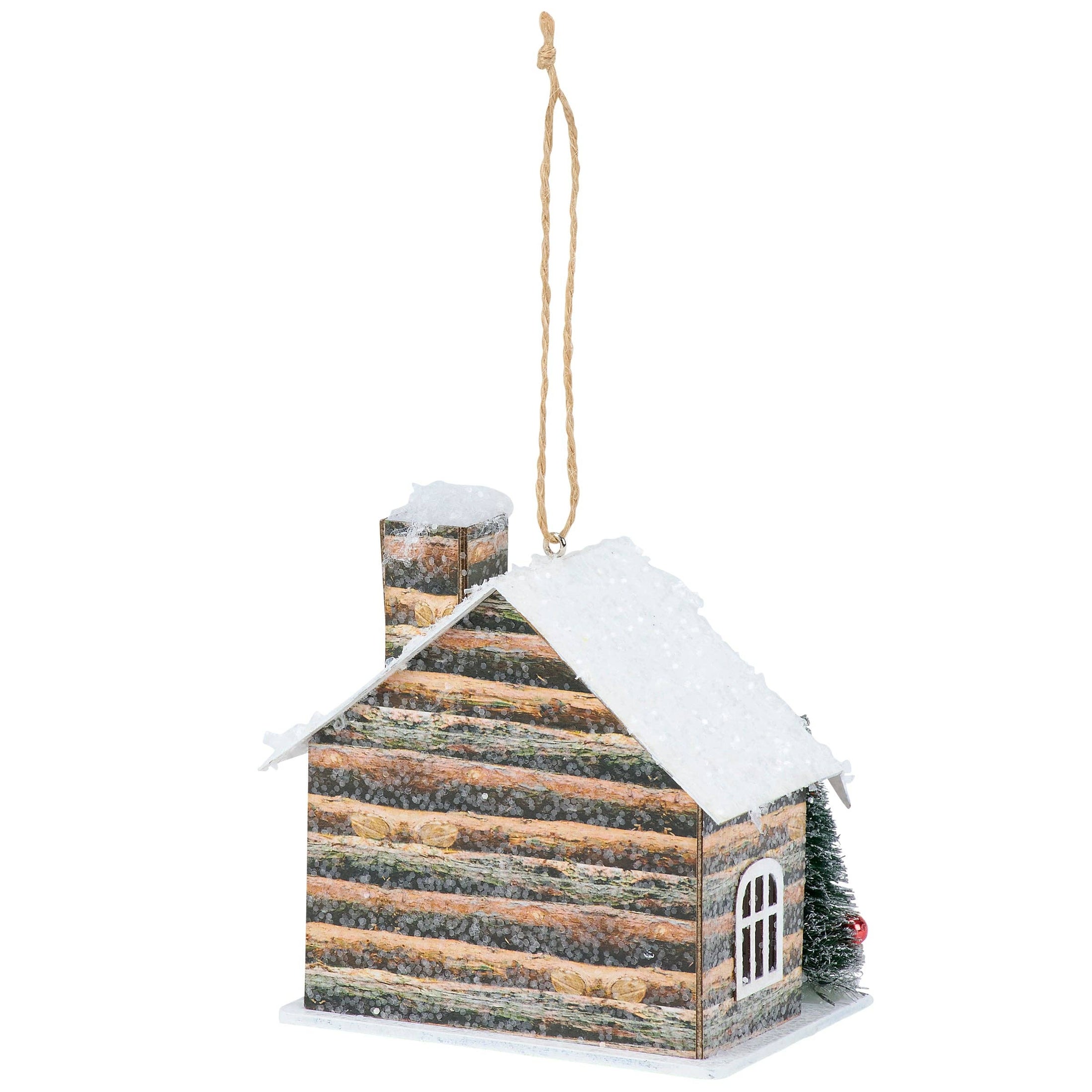 Lighted Log Cabin Ornament