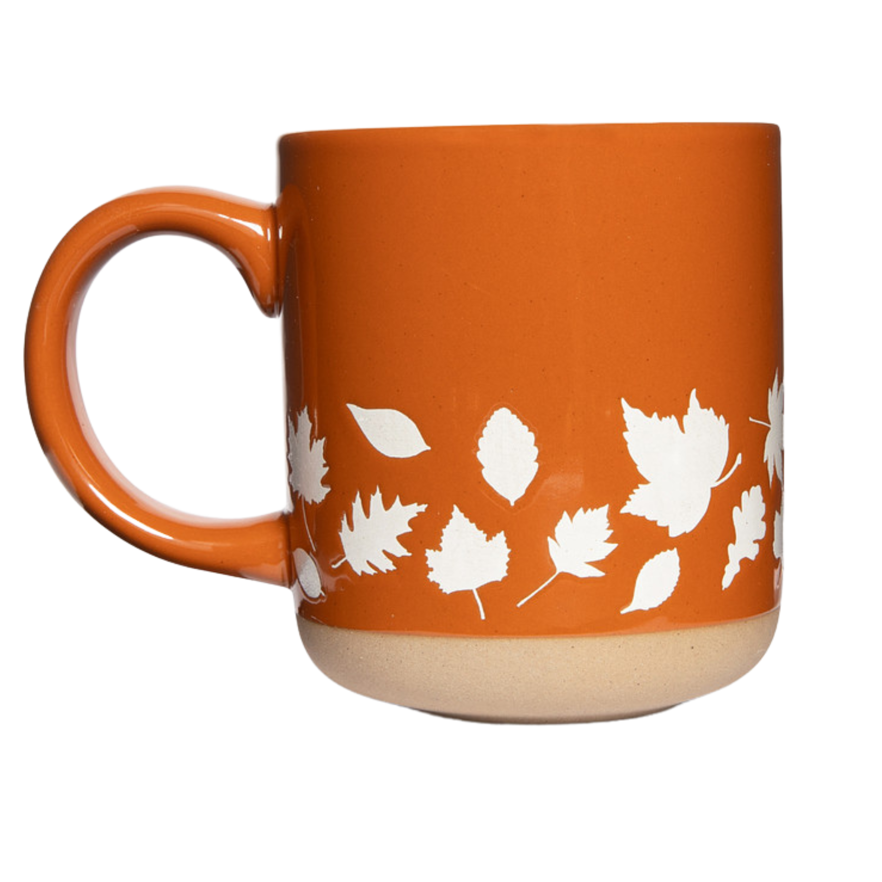 Fall Leaves Orange Stoneware Coffee Mug - Fall Decor & Gifts