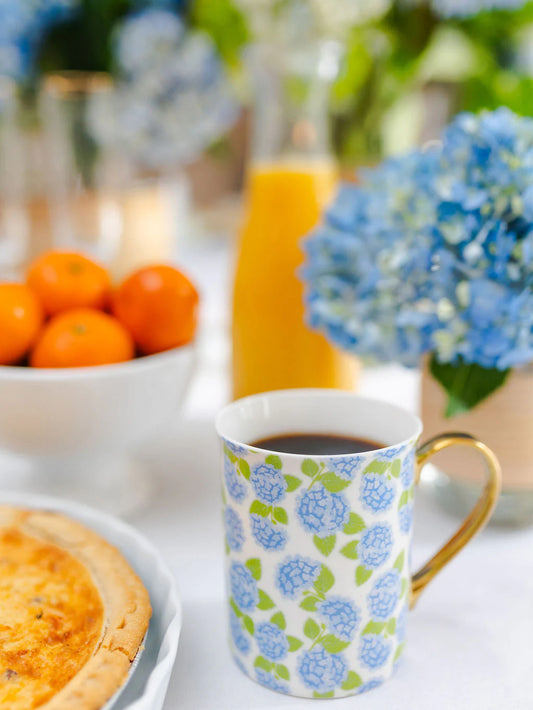Gold Handle Mug | Hydrangea