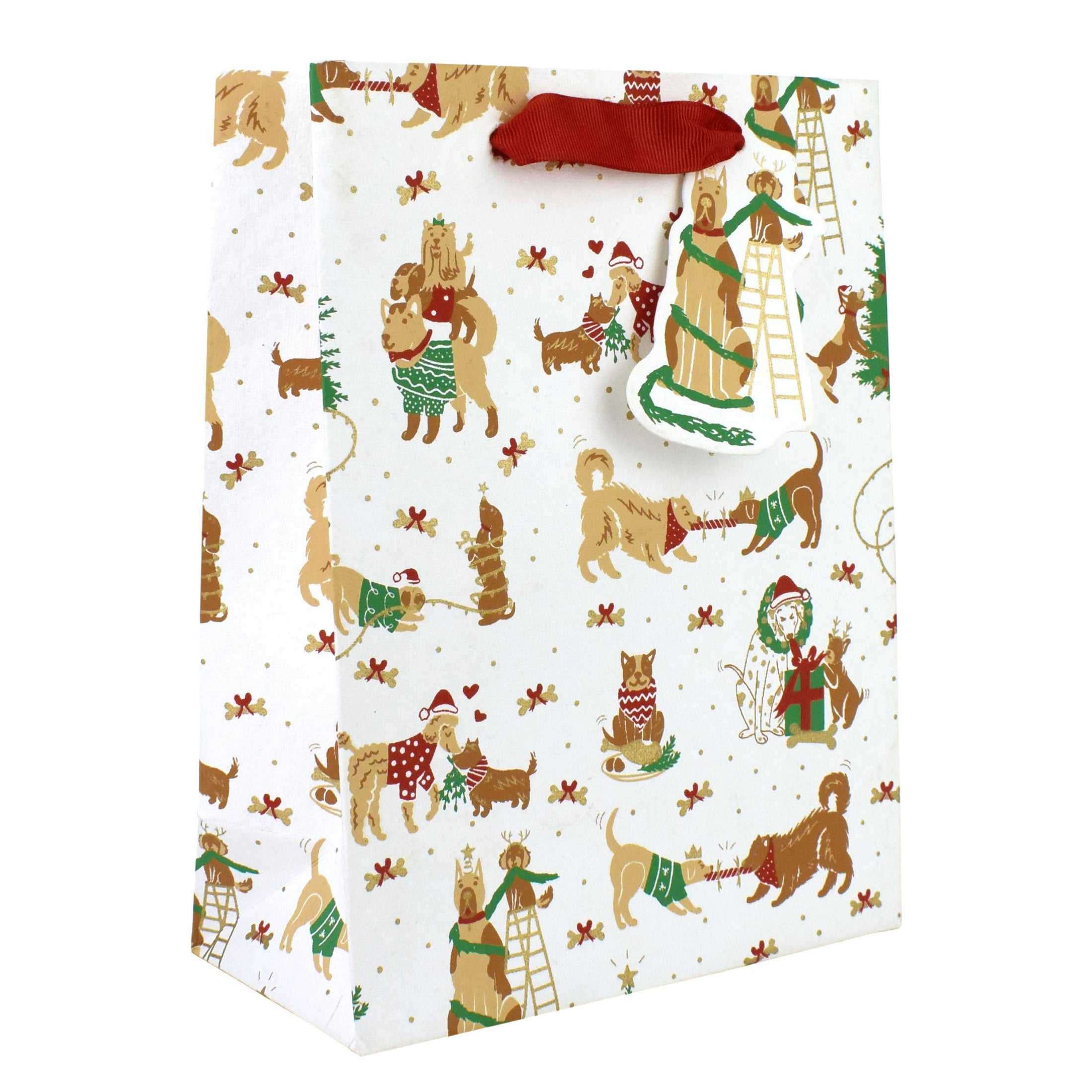 Christmas Dogs Medium Gift Bag