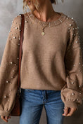 Load image into Gallery viewer, LDC Long Sleeve Round Neck Pearl Pullover Sweater
