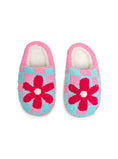 Load image into Gallery viewer, Indoor / Outdoor Slippers - Kids- Checker w/Red Flower -Pink
