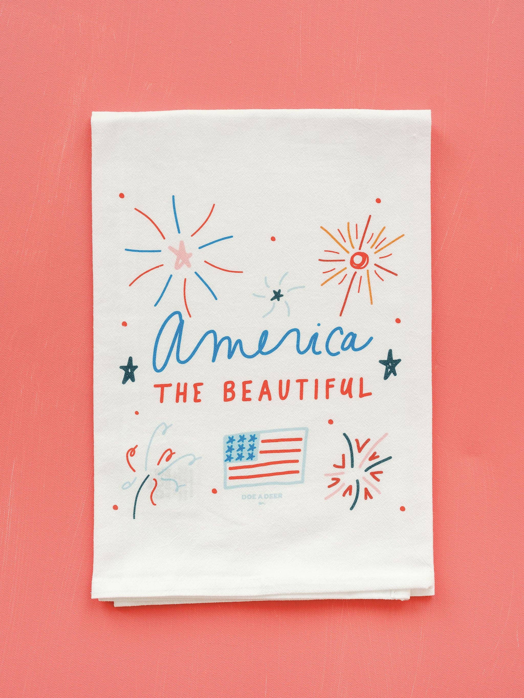 America The Beautiful Kitchen Tea Towel | 4th of July