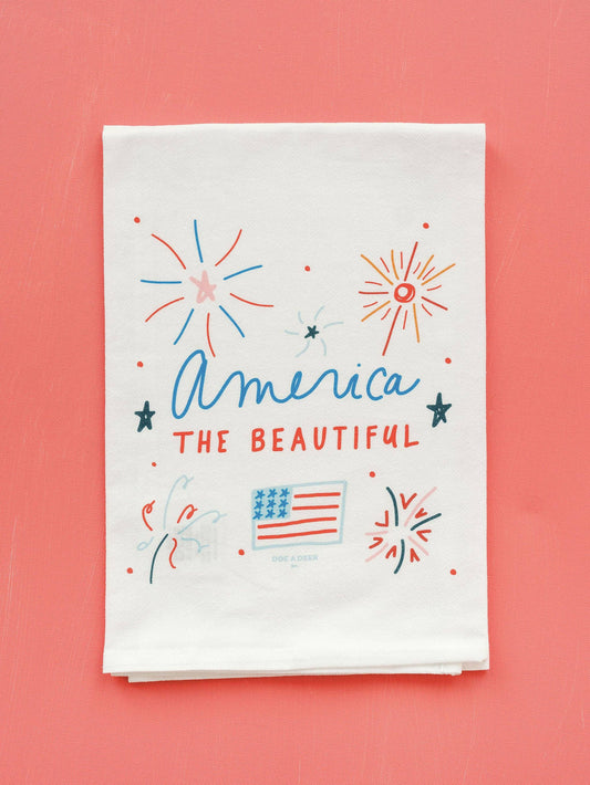 America The Beautiful Kitchen Tea Towel | 4th of July