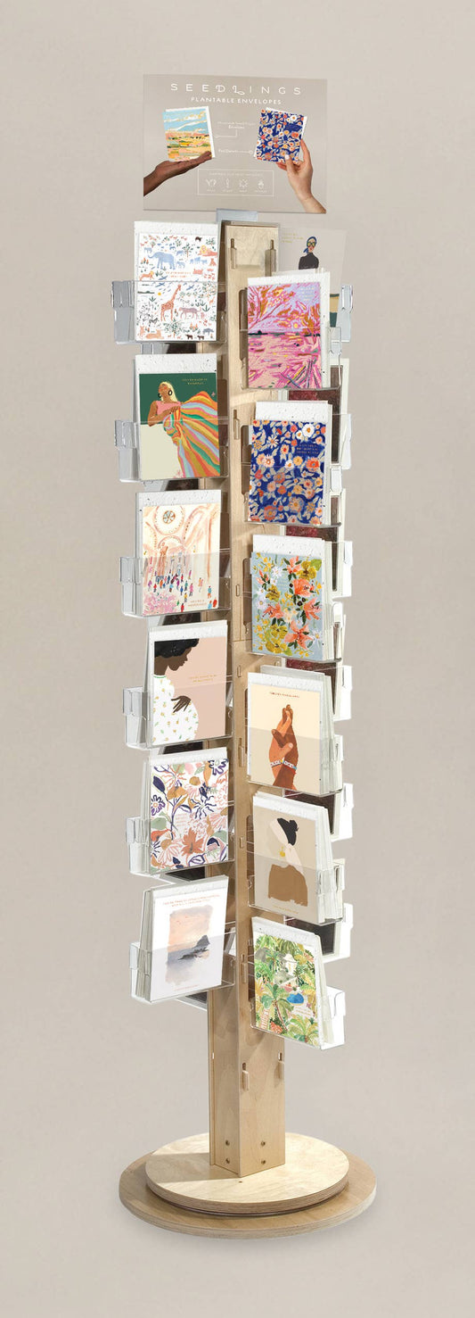 Seedlings Greeting Card 48 Pocket Floor Spinner Rack