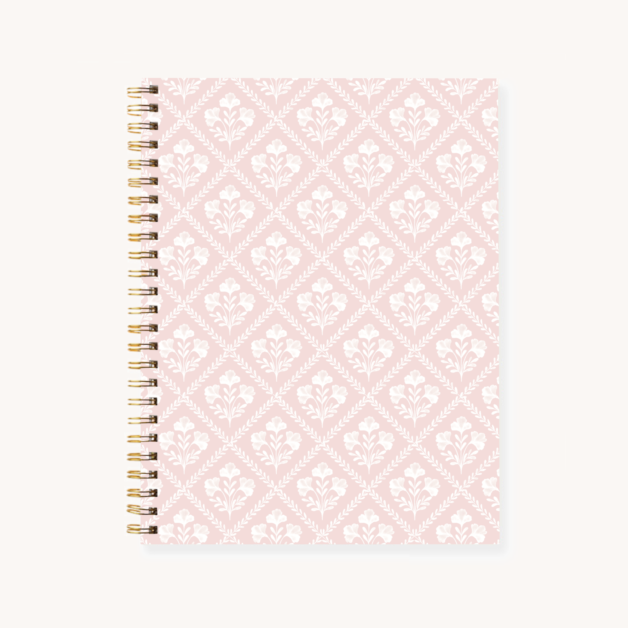 Pink Trellis 7x9 Hardcover Spiral Notebook