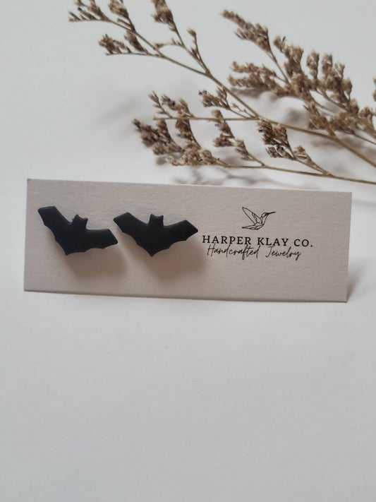 The Bat Studs- Polymer Clay Halloween Earrings