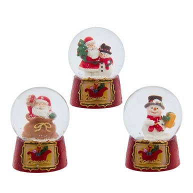 45MM Santa & Snowman Water Globes, 2 Assorted