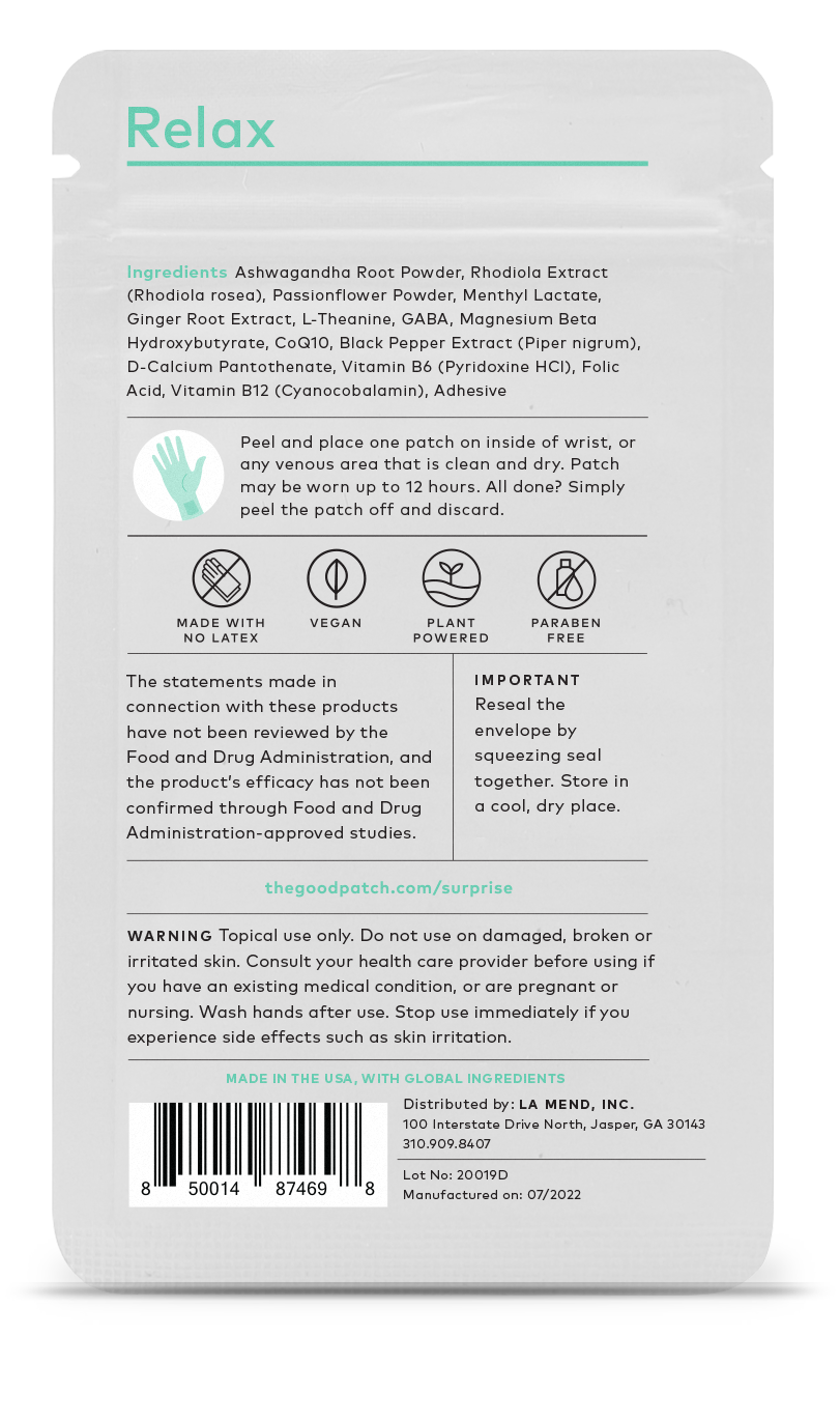 Relax Wearable Wellness Patch