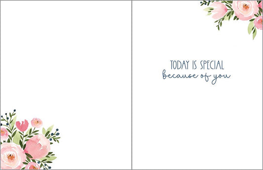 Birthday Greeting Card - Pink Roses
