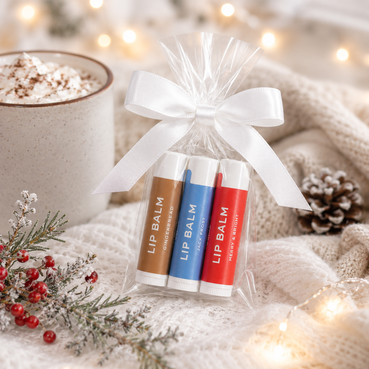 Winter Lip Balm Gift Set – Holiday Flavors 3-Pack