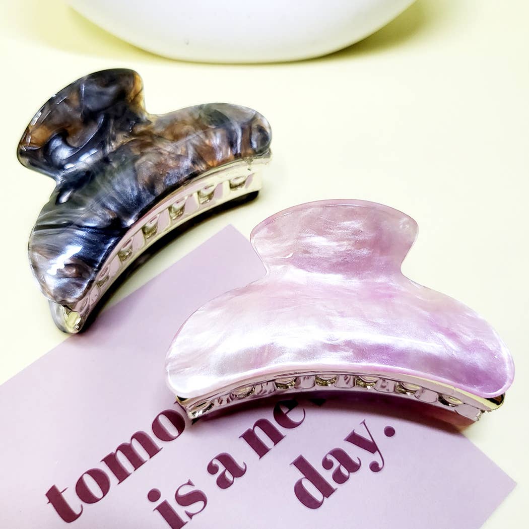 Pearl Effect Acrylic Hair Claw Clip