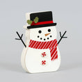 Load image into Gallery viewer, Chunky wood shape (SNOWMAN) Christmas Decor
