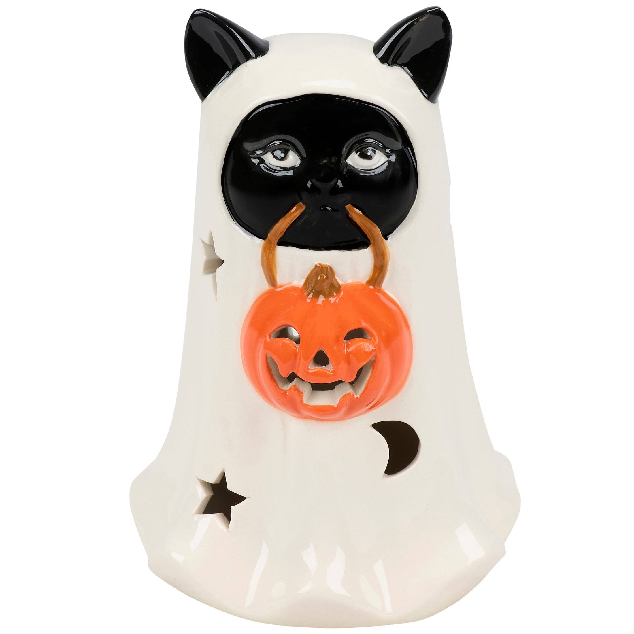 Lighted Ghost Cat Figurine