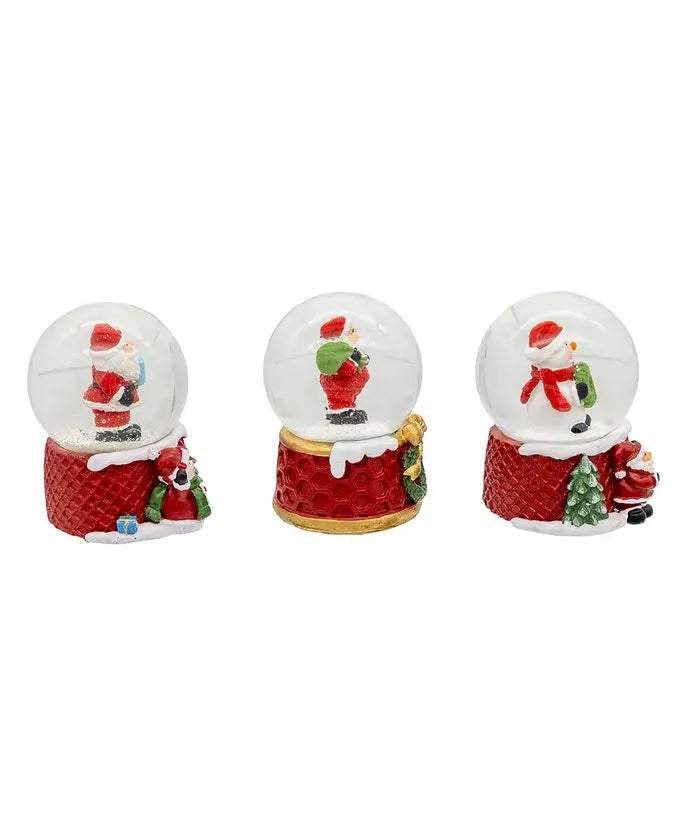 45mm Santa/Snowman Water Globes 3 Assorted#