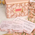 Load image into Gallery viewer, Pink Daisy Tin Recipe Box
