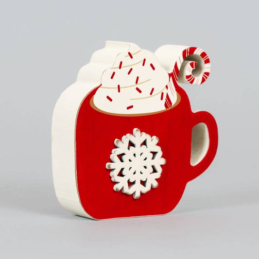 Chunky wood shape MUG Christmas Decor