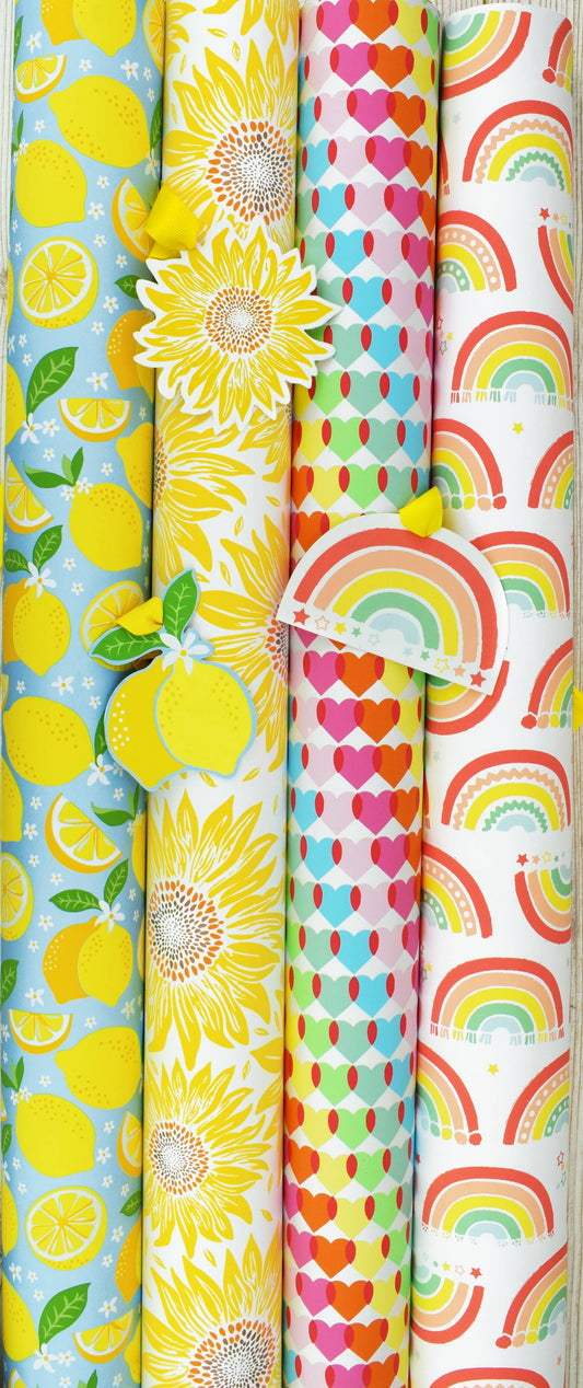 Rainbow Heart Roll Wrapping Paper