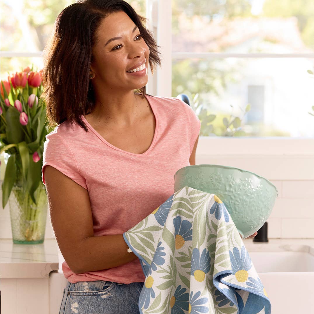 Blue Coneflower Microfiber Kitchen Towel