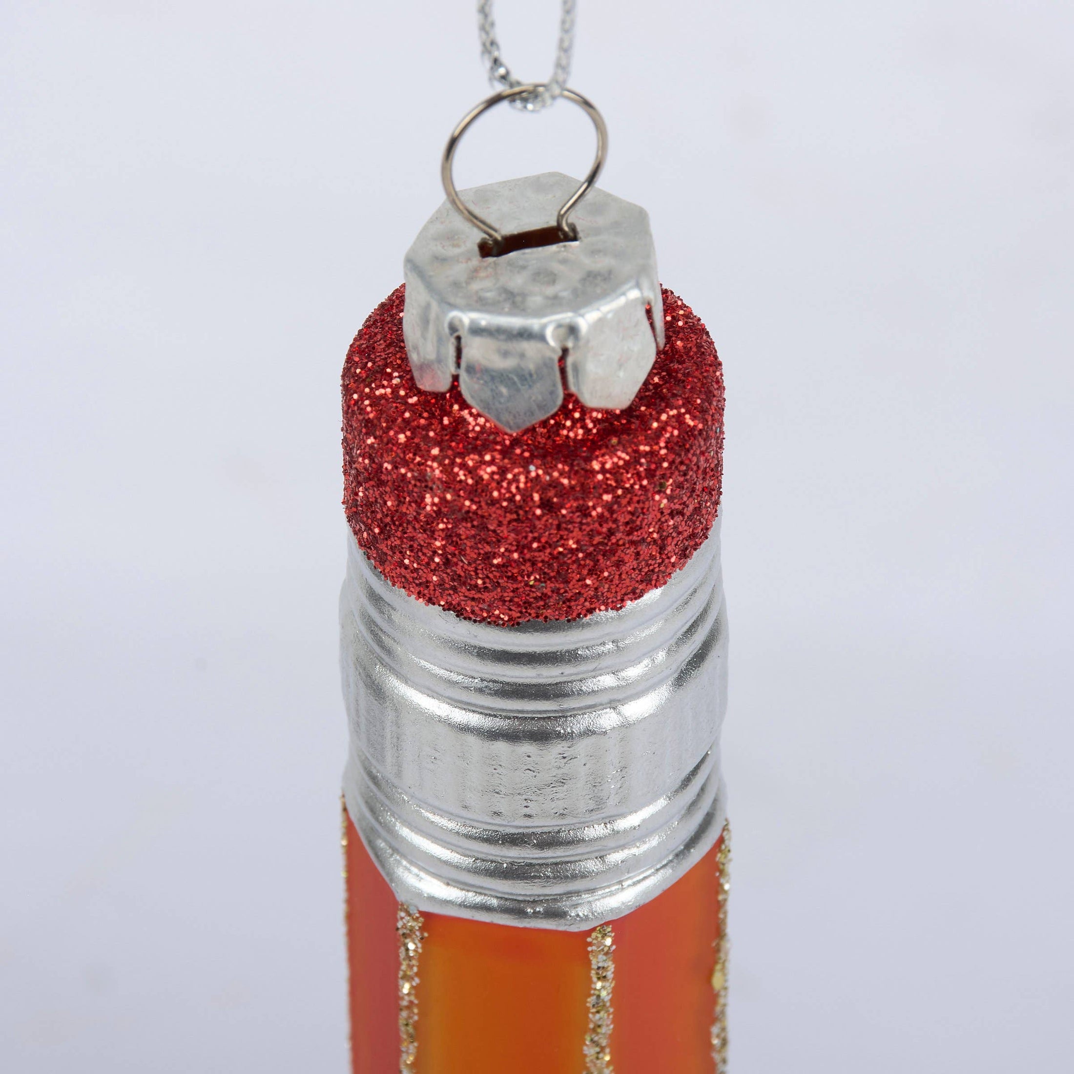 School Pencil Glass Ornament