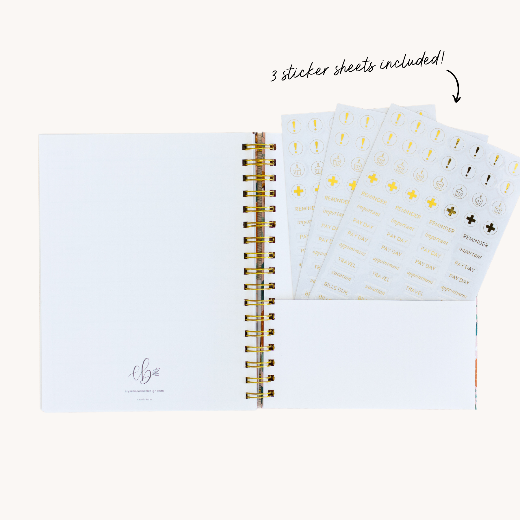 White Line Drawn Undated Planner